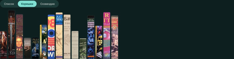 Личная книжная полка в LiberClub — режим «Корешки»
